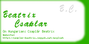 beatrix csaplar business card
